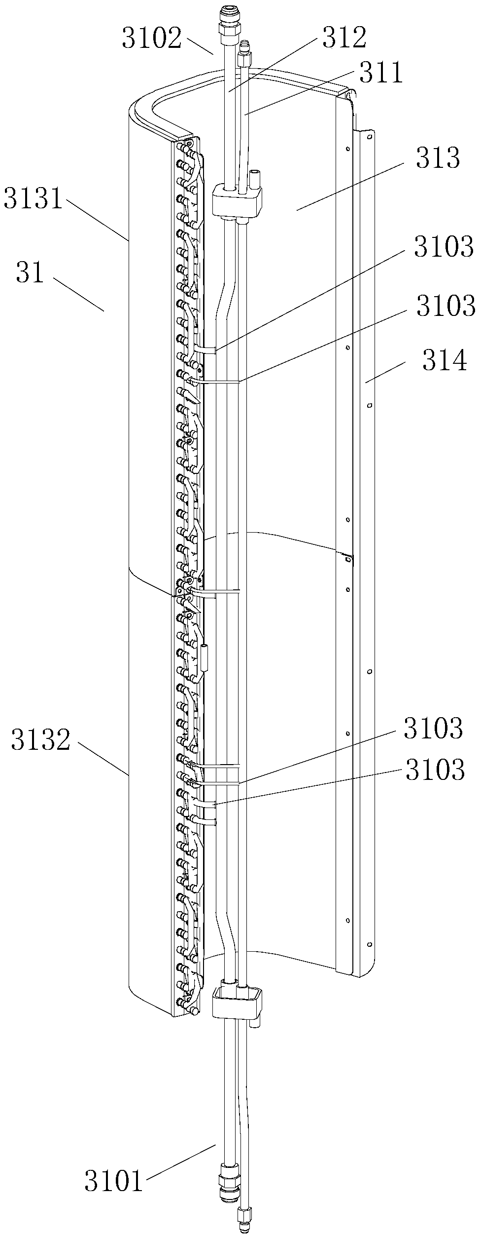 Vertical wall-mounted air conditioner indoor unit capable of achieving bidirectional installation