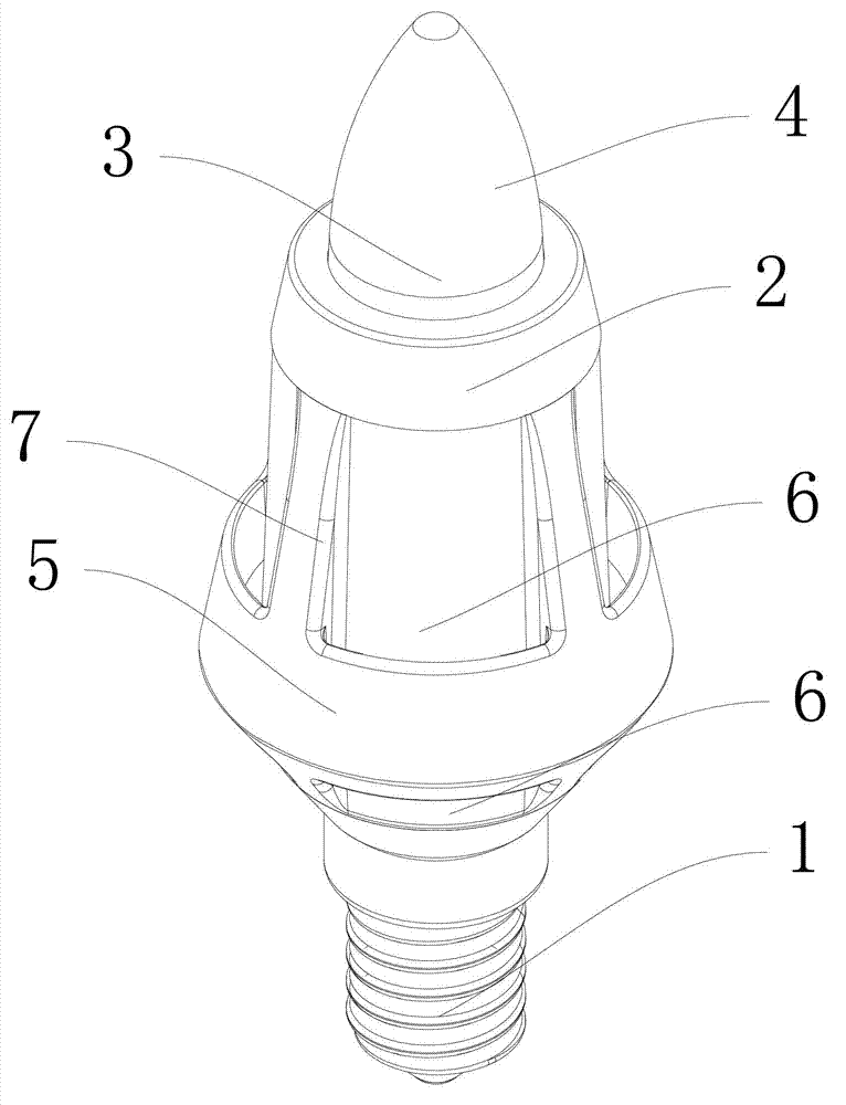 Light-emitting diode (LED) bullet candle bulb