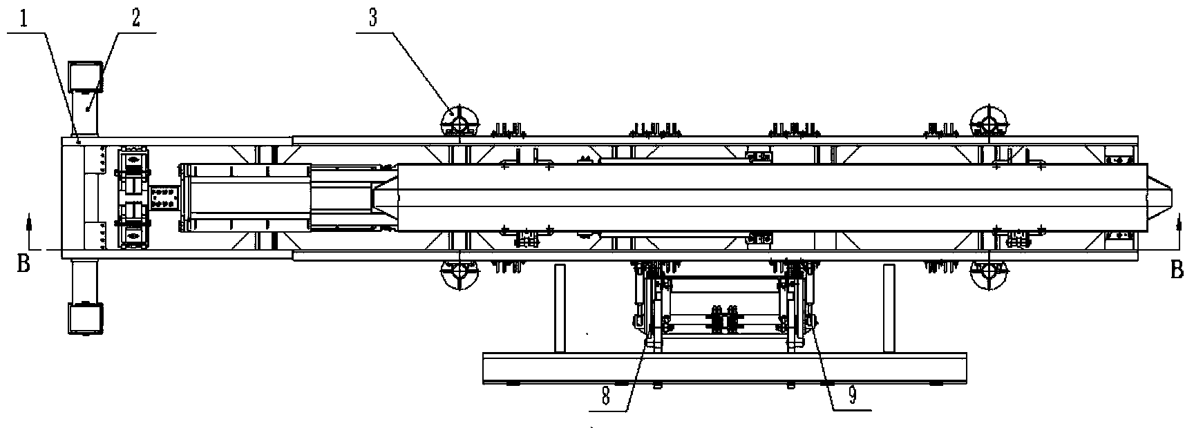 Truck-mounted drilling rig rod changing device