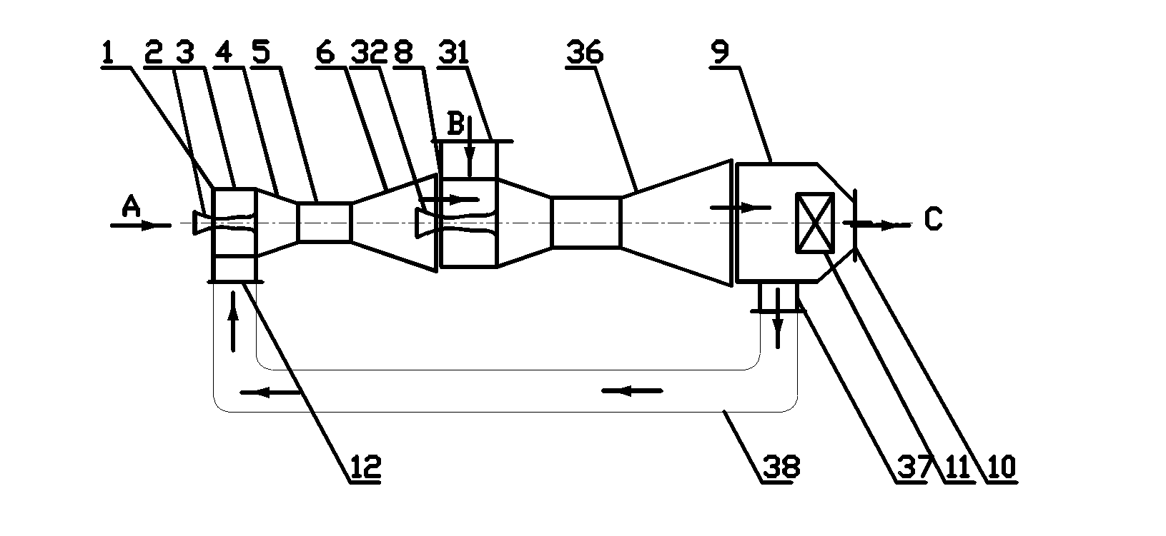 Jet type heat pump adopting multi-effect cascade ejecting mode and large pressure ratio vacuum pump