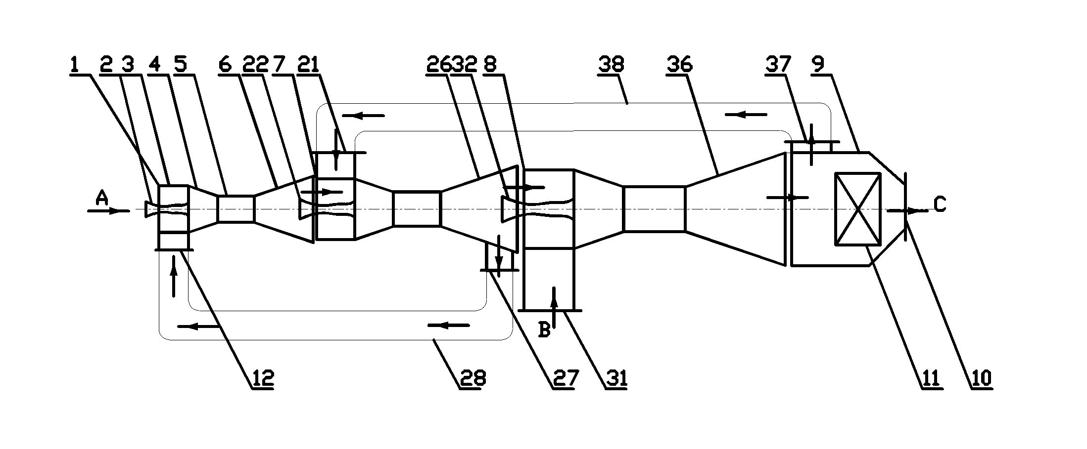 Jet type heat pump adopting multi-effect cascade ejecting mode and large pressure ratio vacuum pump