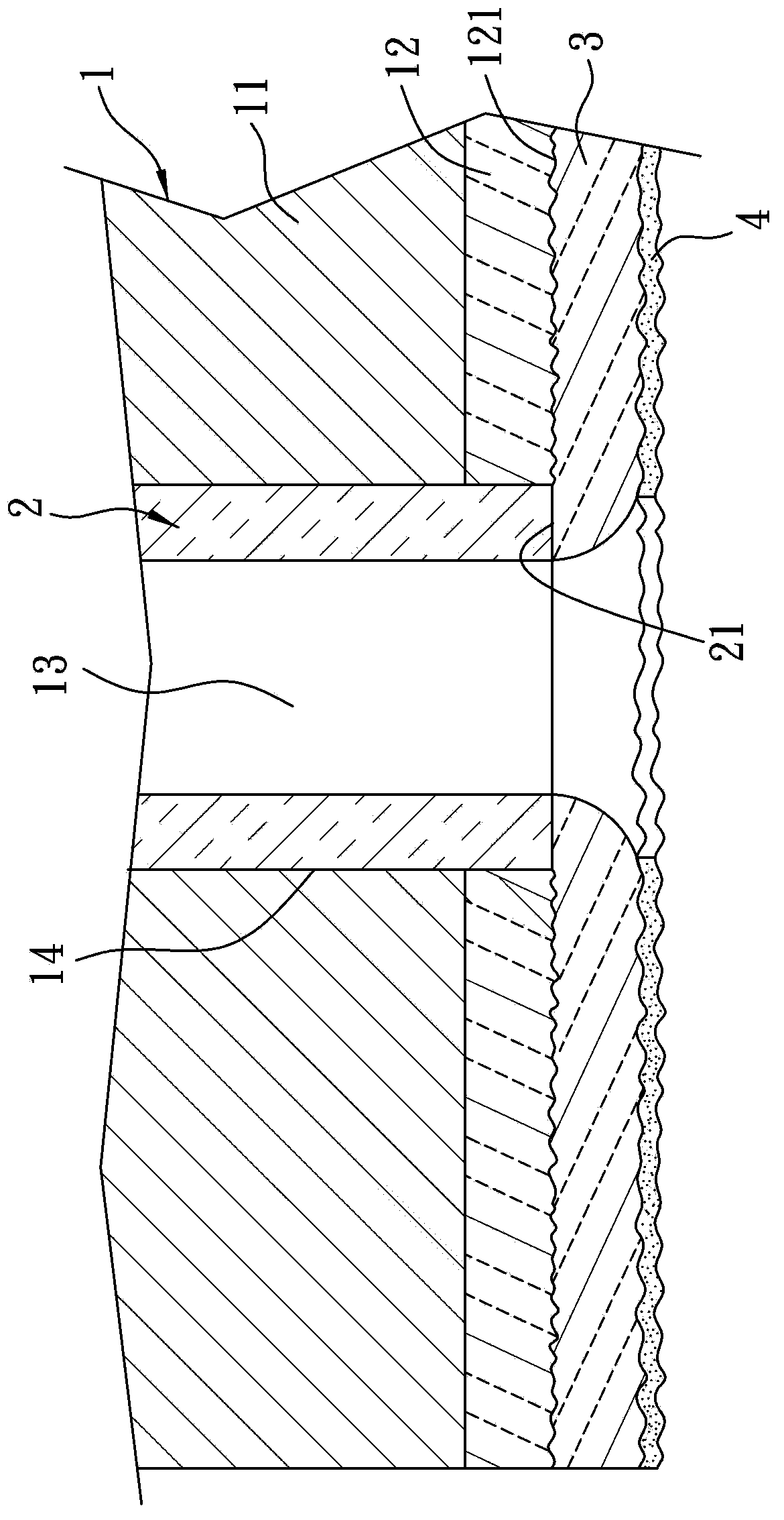 Top electrode of reaction tank device for etching equipment