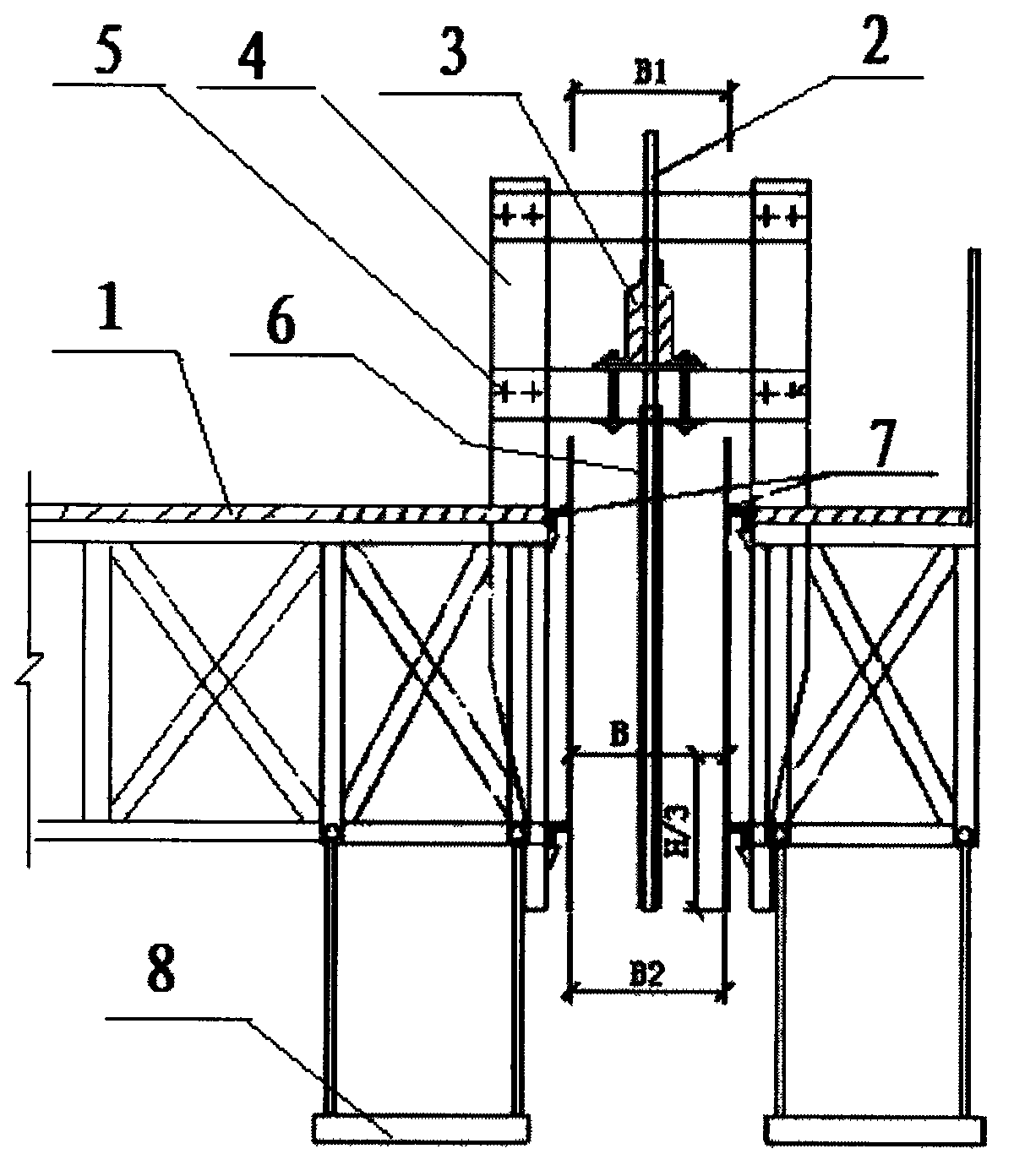 Road bridge variable section hollow high pier slip-form construction method