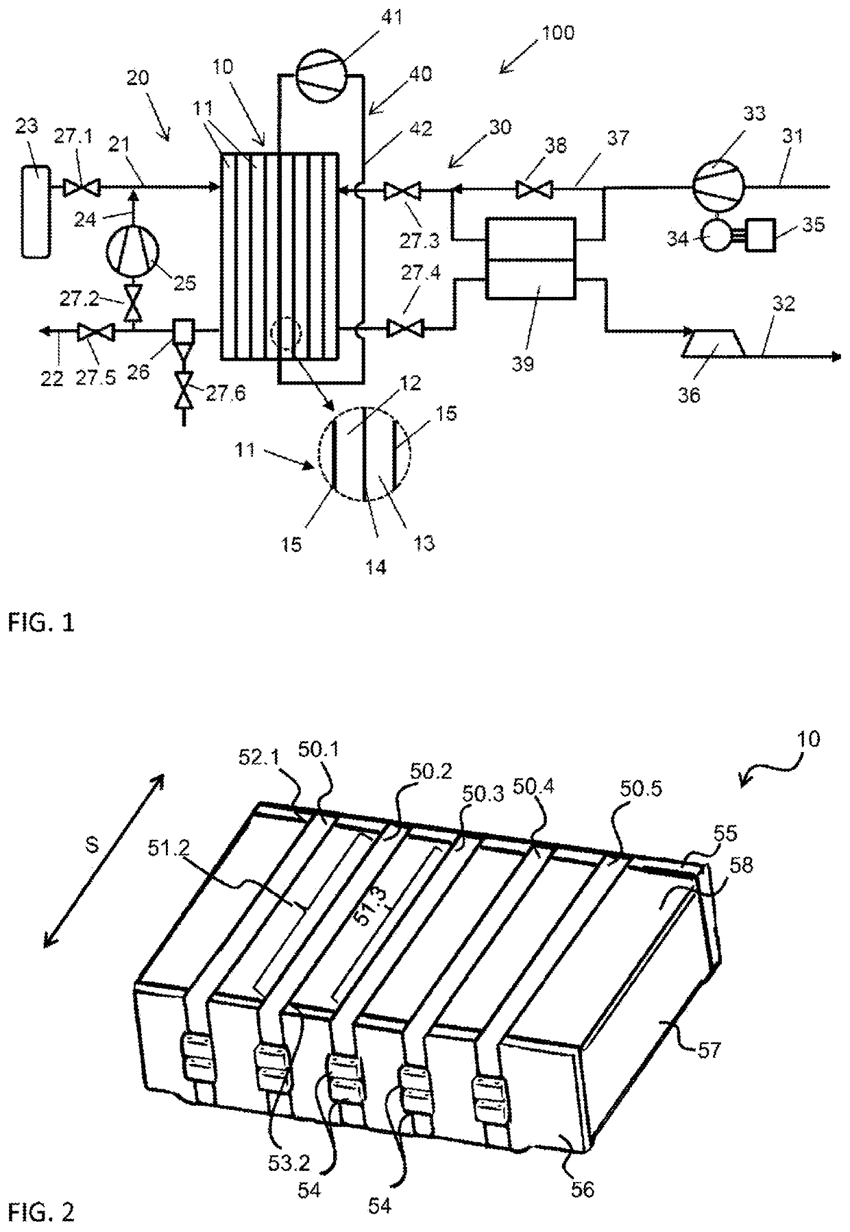 Method for determining the compressive tensile force acting on a fuel cell stack