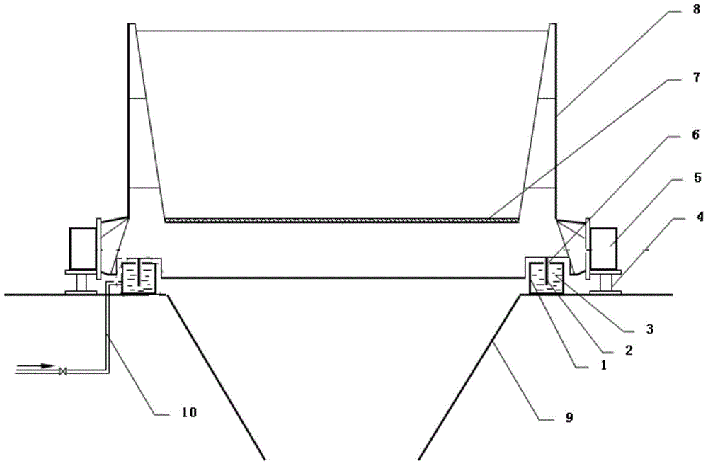 Sintering machine trolley bottom two-side sealing structure