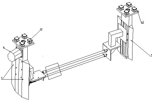 Deep sea vertical pipe array model vortex-induced vibration test device with top capable of moving in step flow