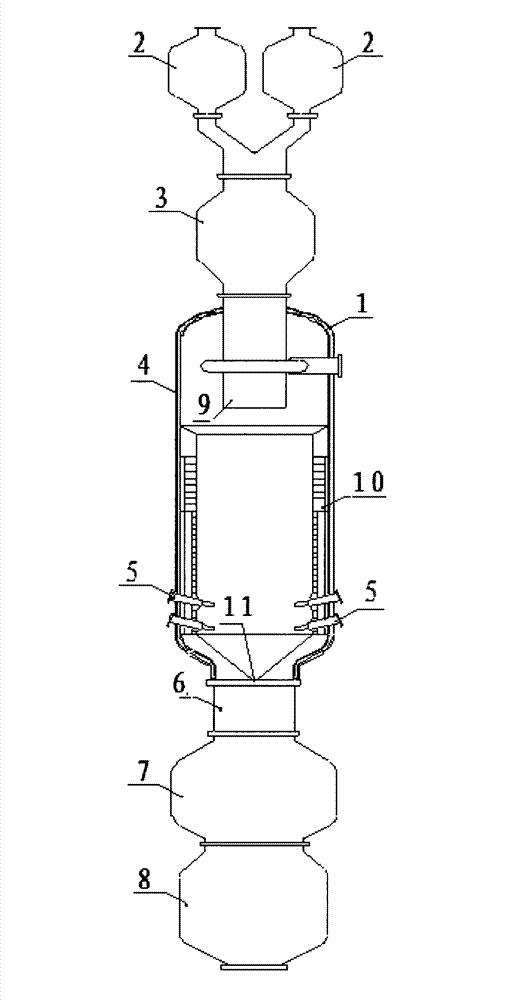 Fixed bed slag gasification furnace