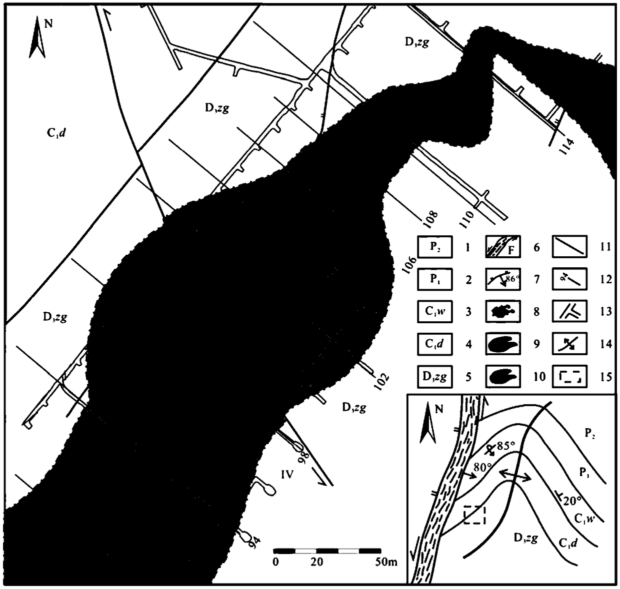 "Four-step" method for large-scale positioning and detection of deep hydrothermal deposits or ore bodies