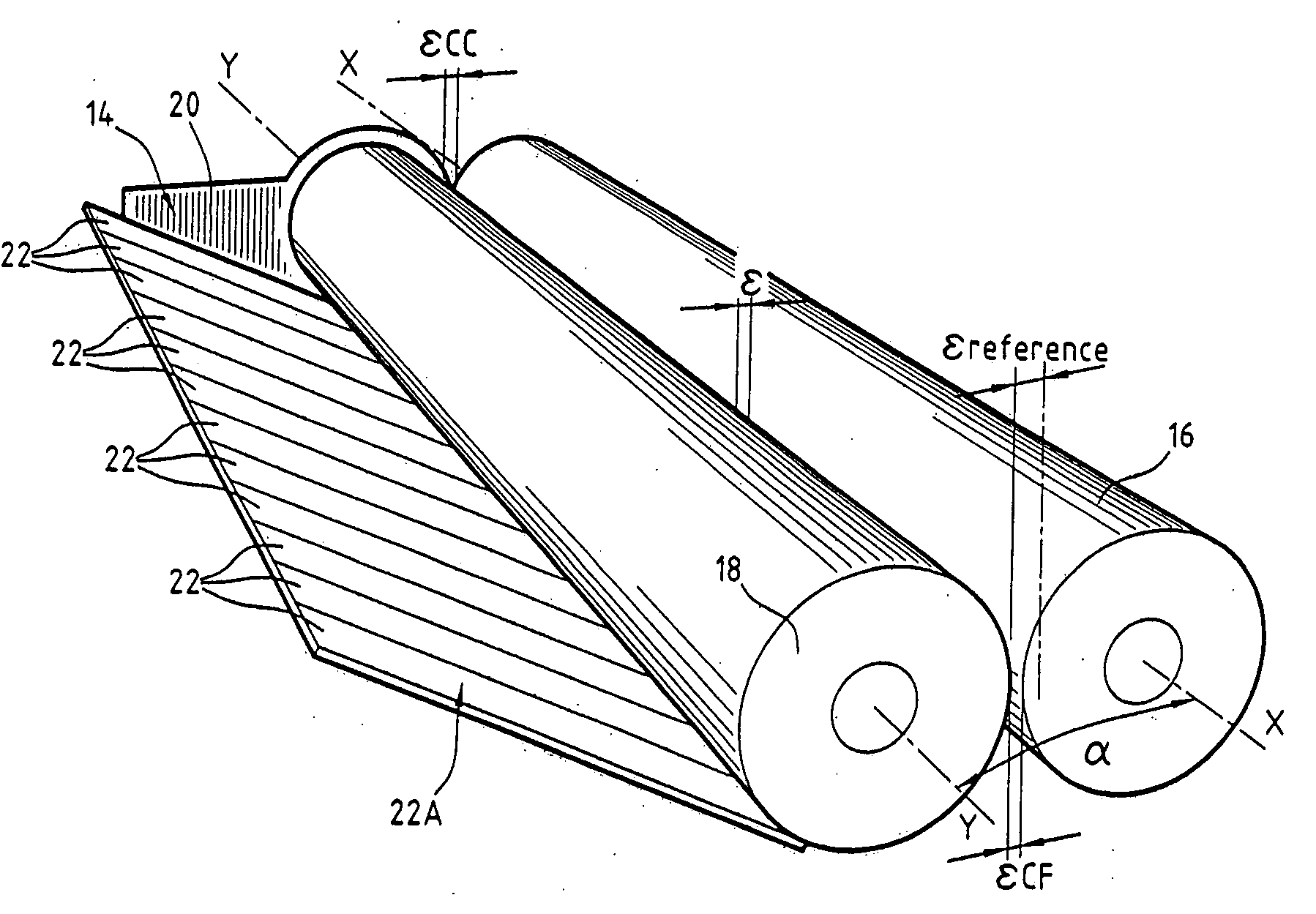 Inking device and corresponding adjustment method