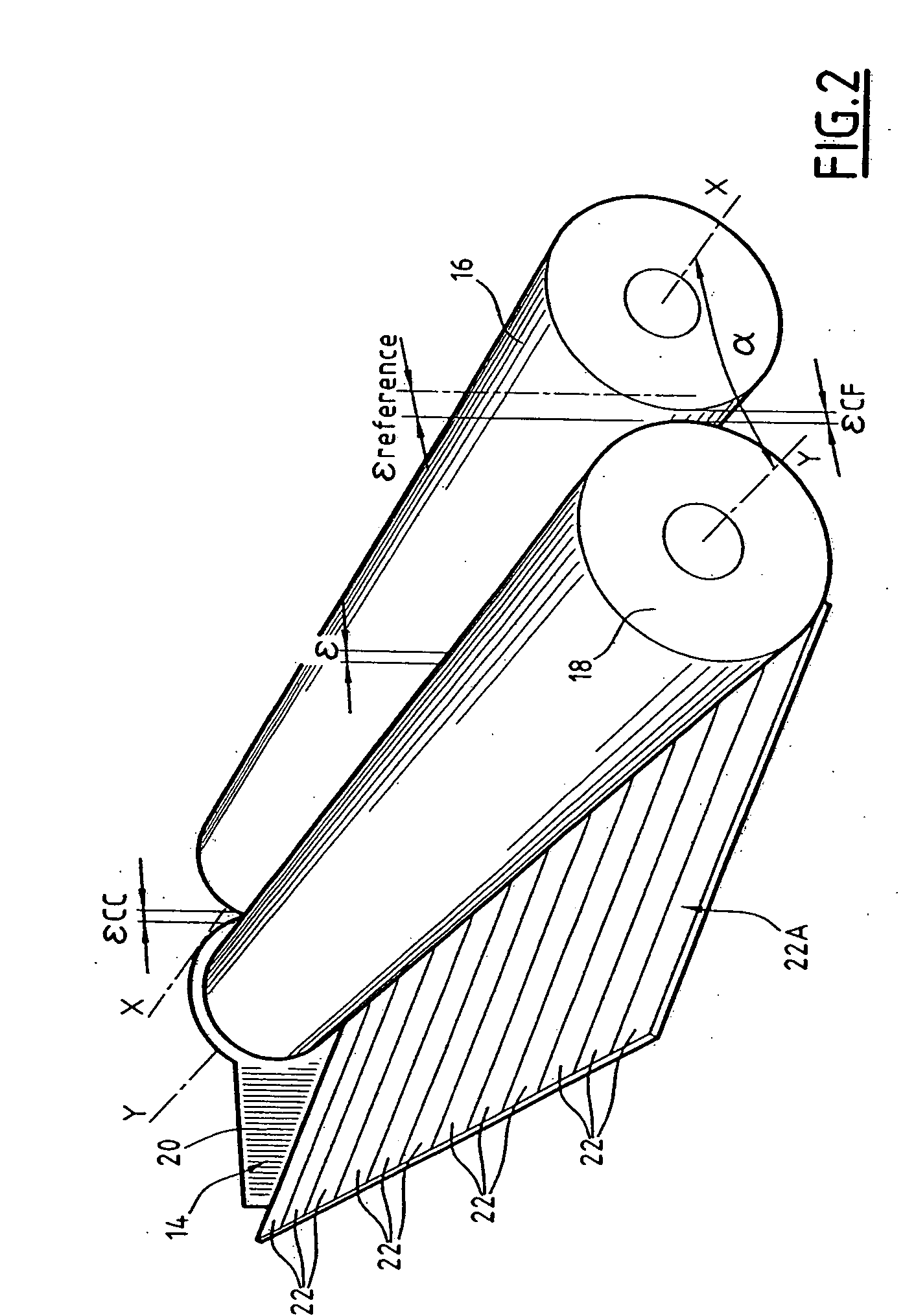 Inking device and corresponding adjustment method