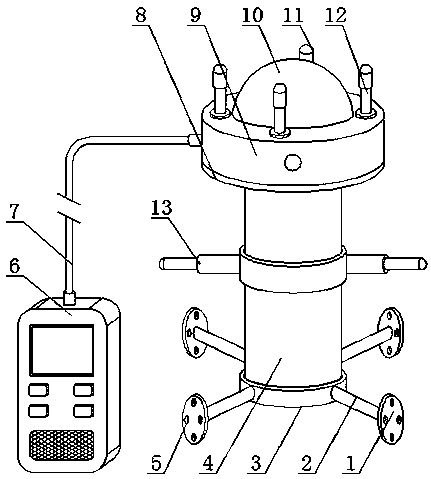 Wind speed alarm system device of ventilation cabinet