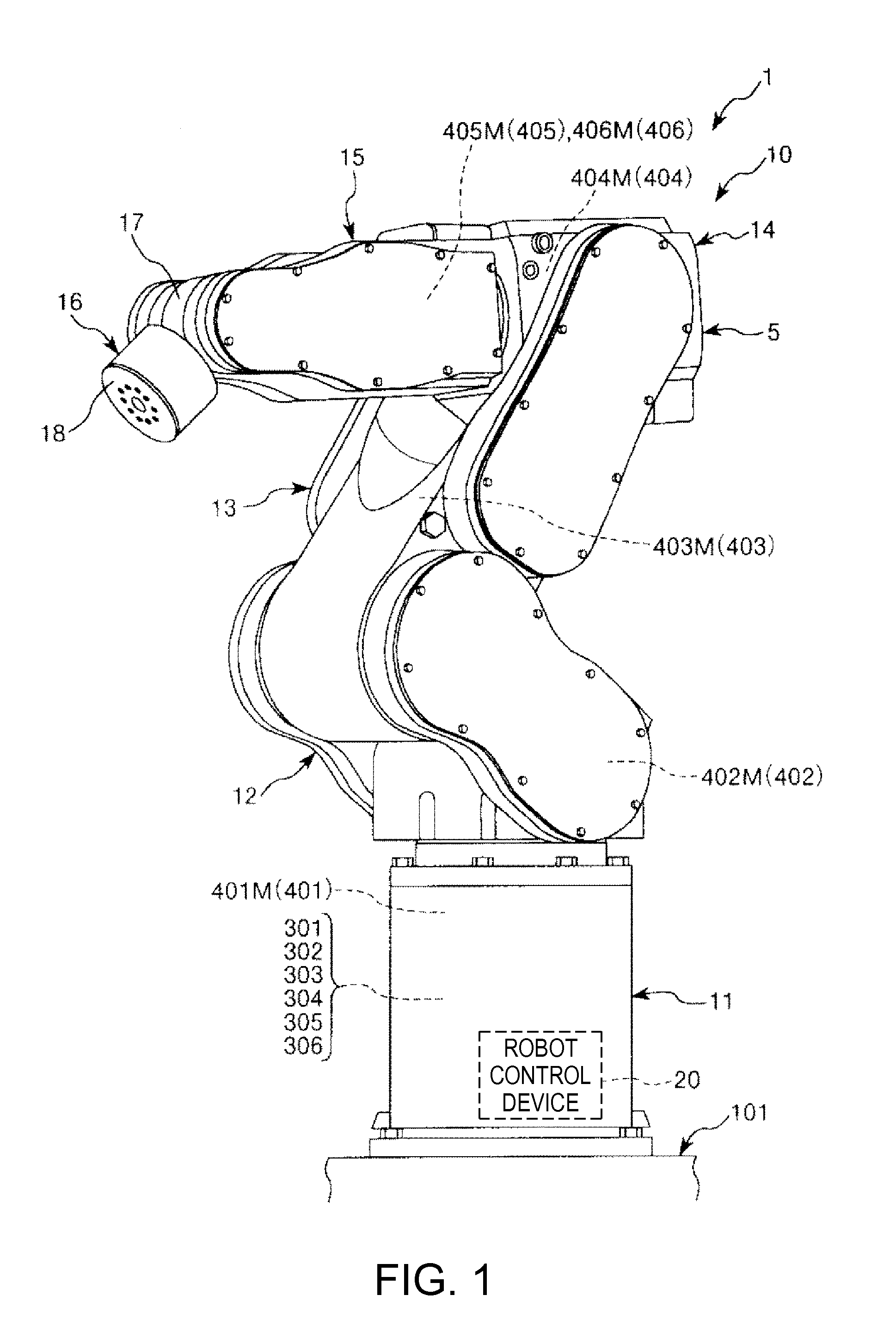 Robot, robot system, and robot control device