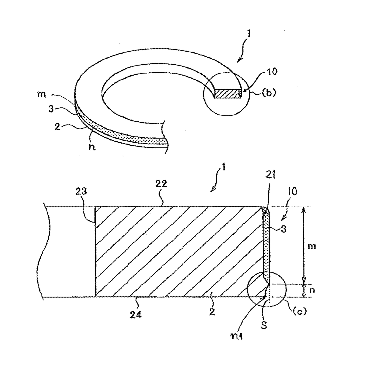 Method for producing piston ring with recess