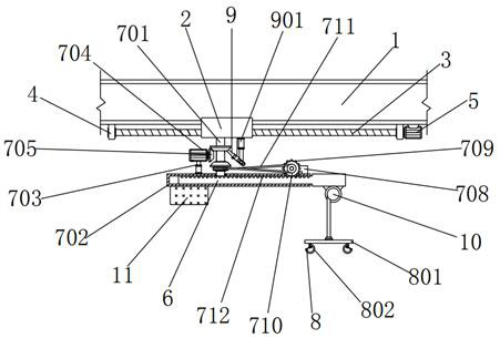 Swing arm type underslung crane