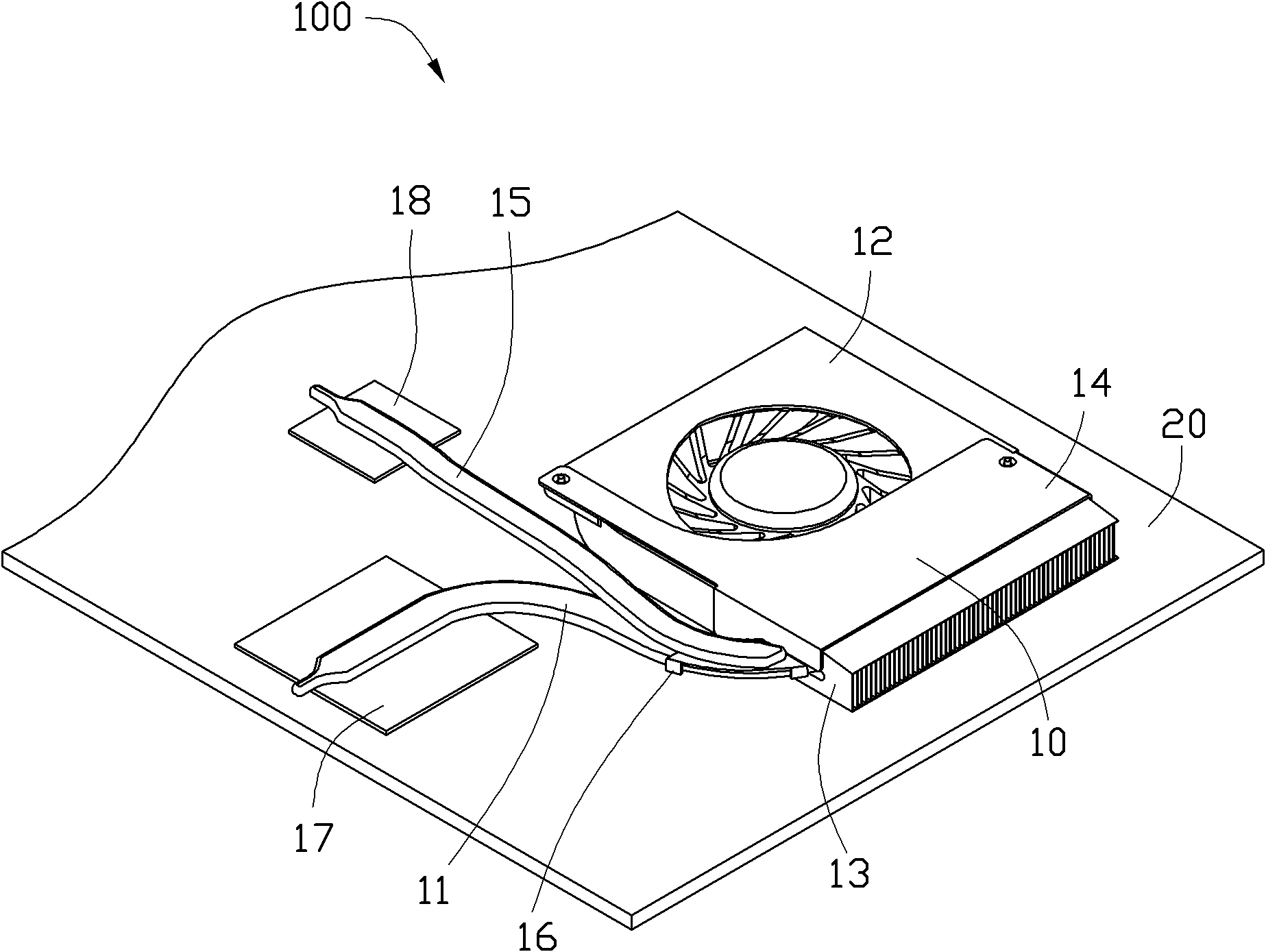 Cooling device and electronic device using same