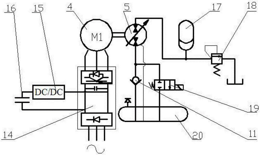 Electro-hydraulic hybrid driven electric shovel hoisting system