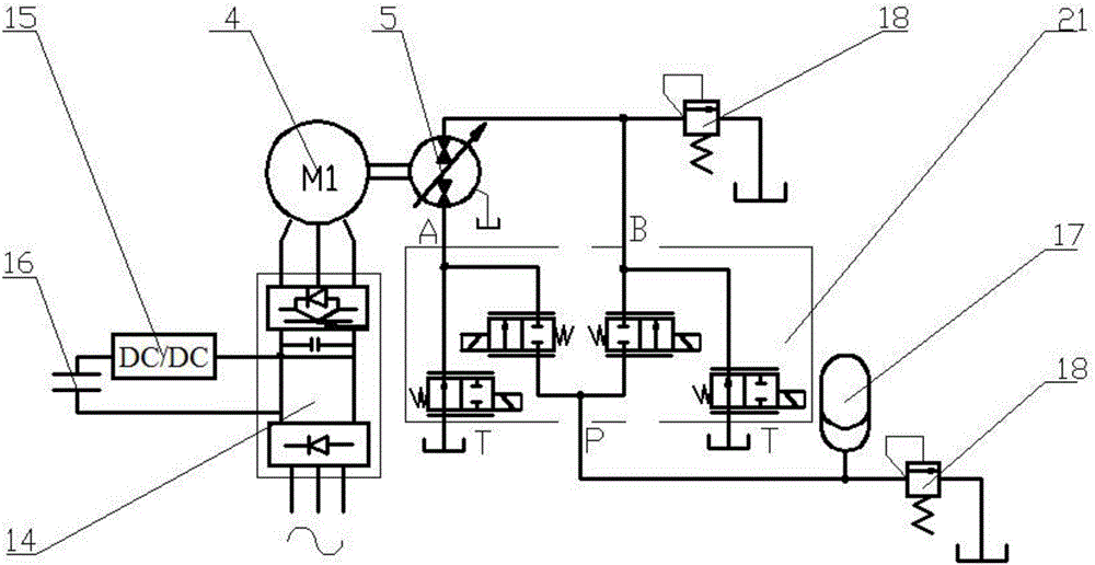 Electro-hydraulic hybrid driven electric shovel hoisting system