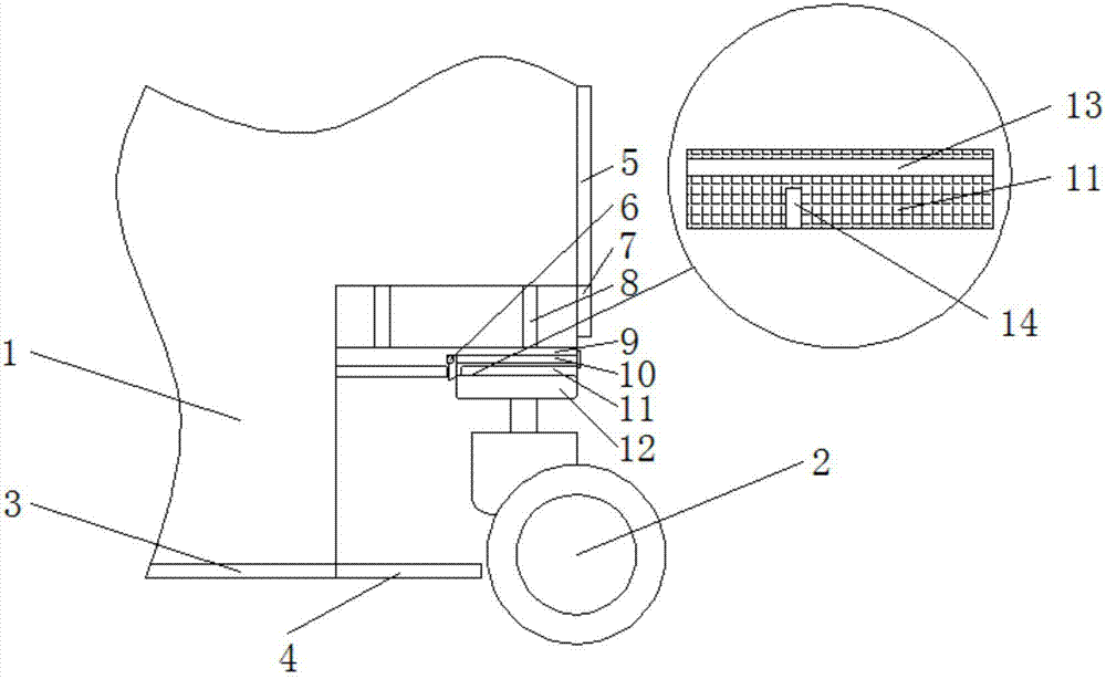 Chair with bottom wheels capable of being hidden