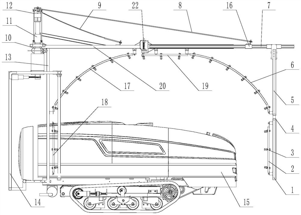 Gantry type orchard spraying mechanism