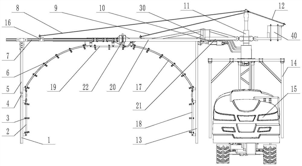 Gantry type orchard spraying mechanism