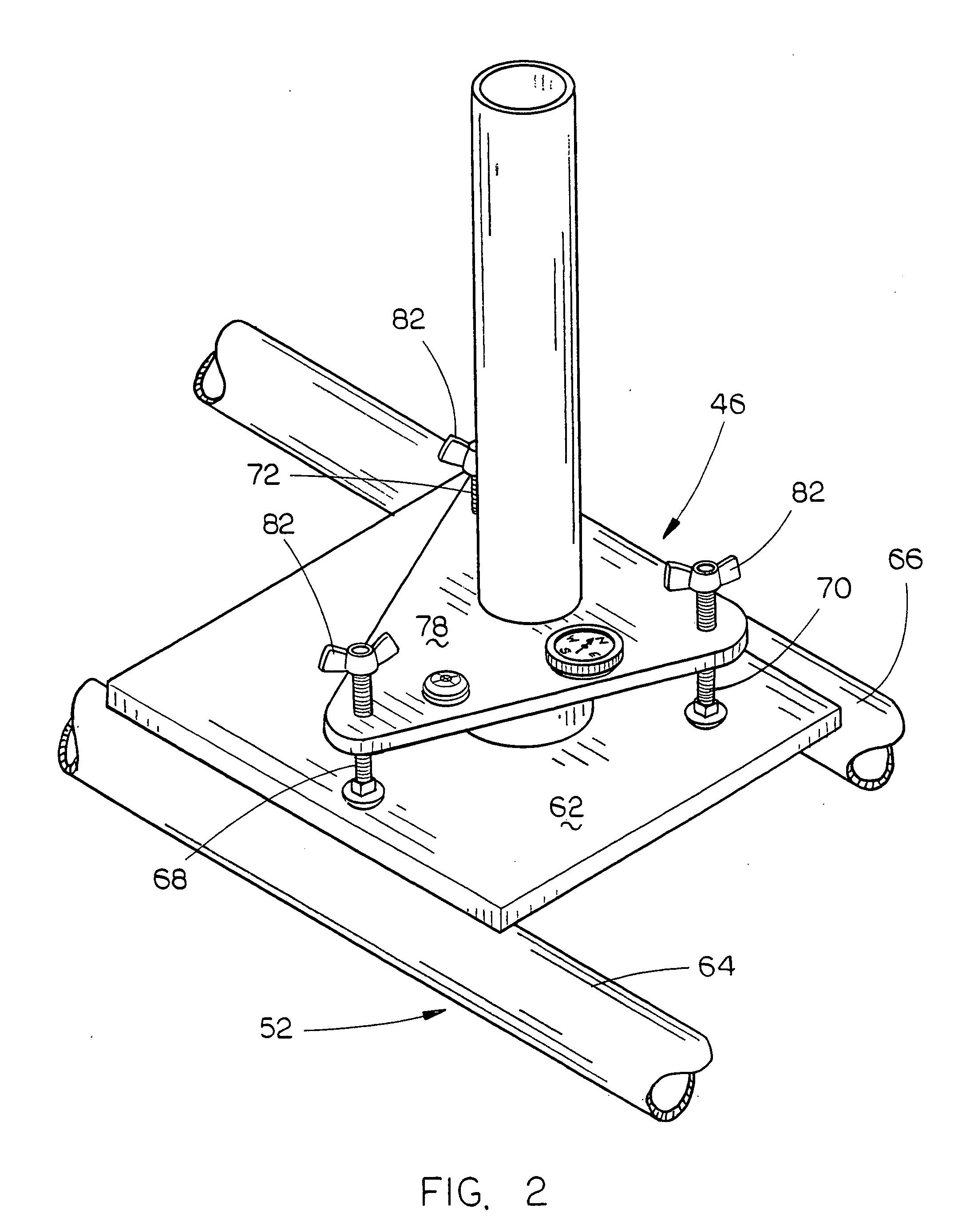 Means for mounting a portable satellite antenna on a vehicle