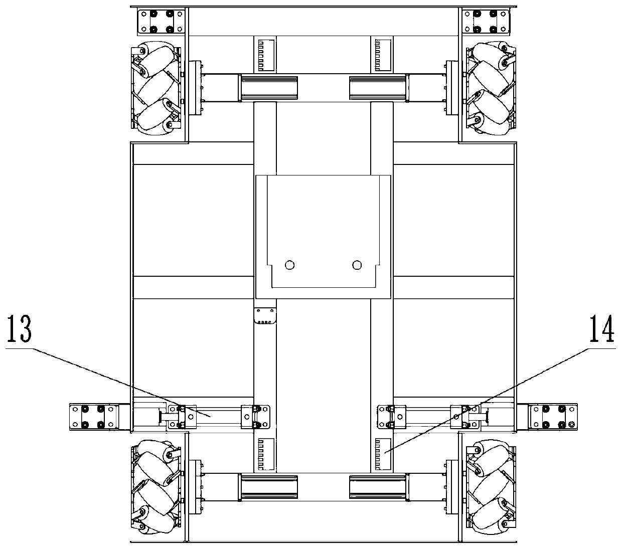 An omni-directional moving platform of a casting robot