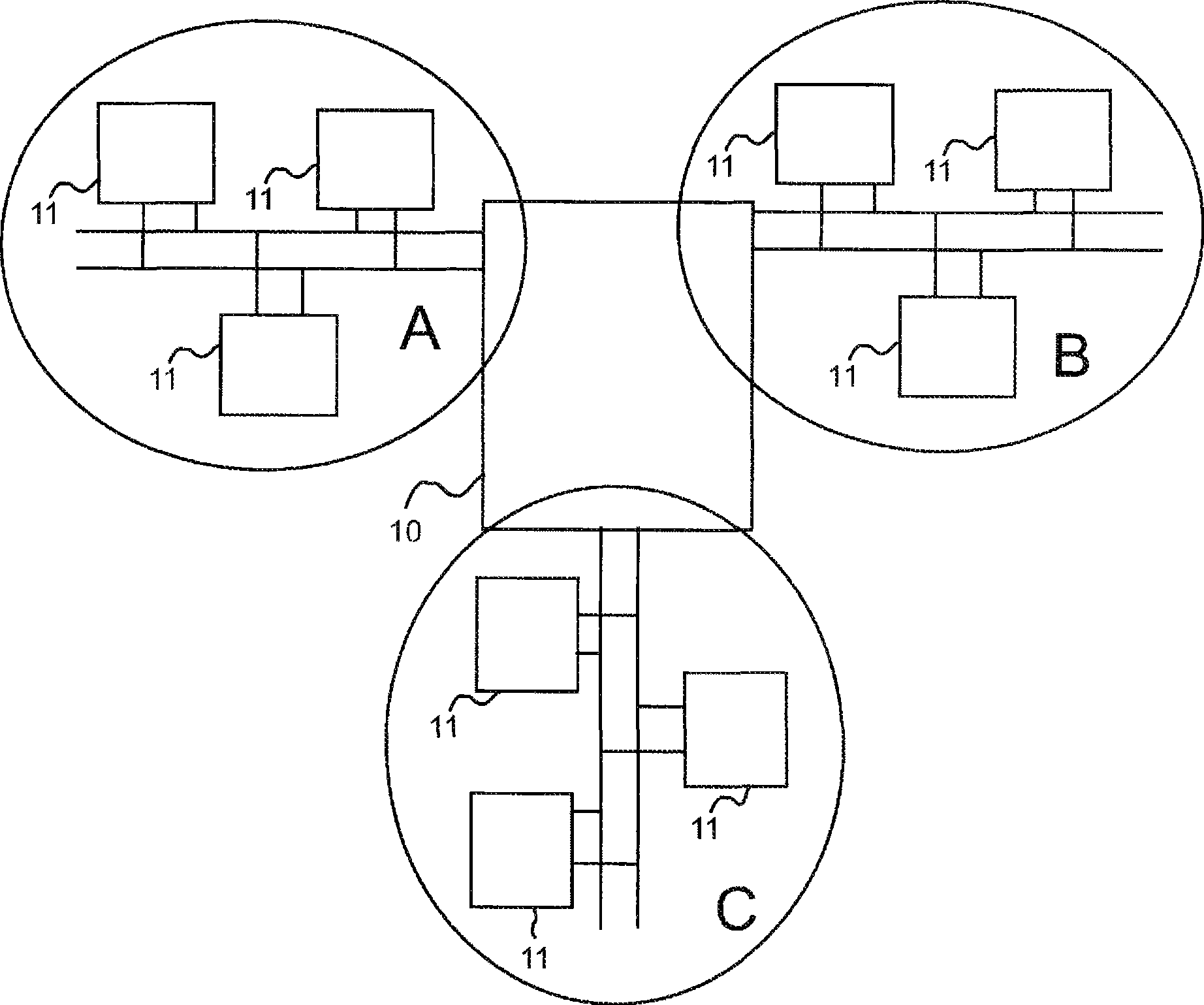 Network and method for clock synchronization of clusters in a time triggered network