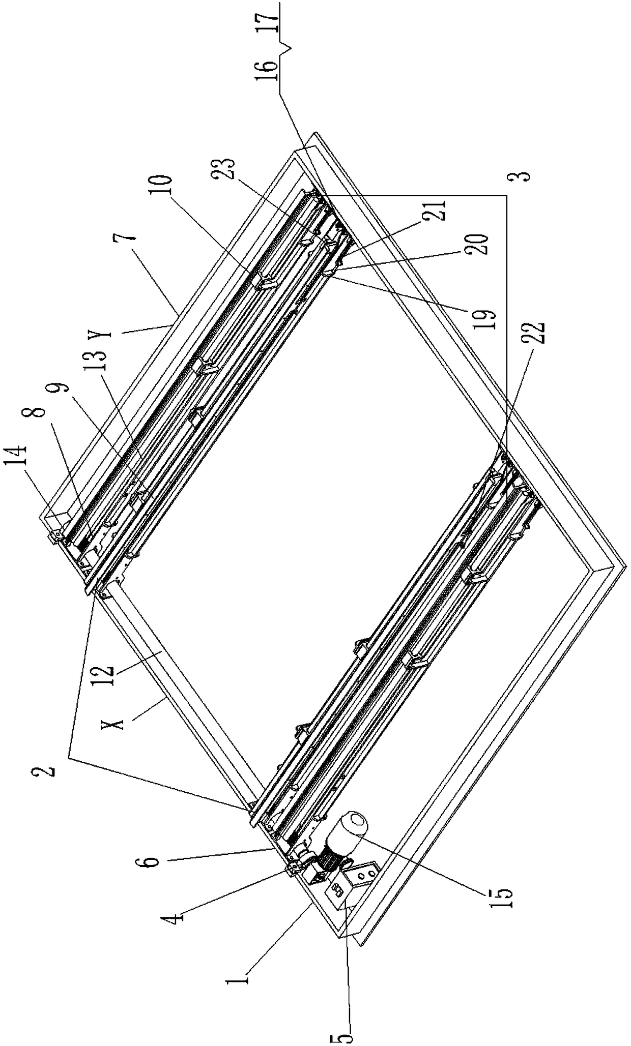 A horizontal pushing electric carriage device for side-opening doors