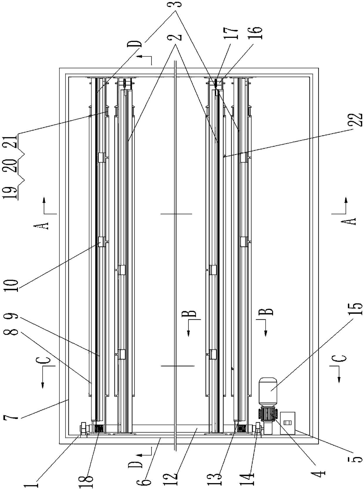 A horizontal pushing electric carriage device for side-opening doors