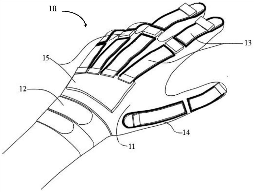 Data glove based on flexible capacitance sensor and joint movement angle measuring method