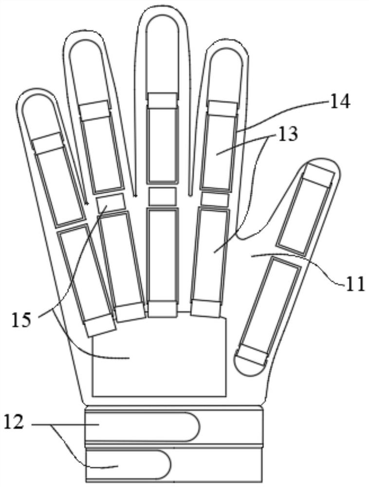 Data glove based on flexible capacitance sensor and joint movement angle measuring method