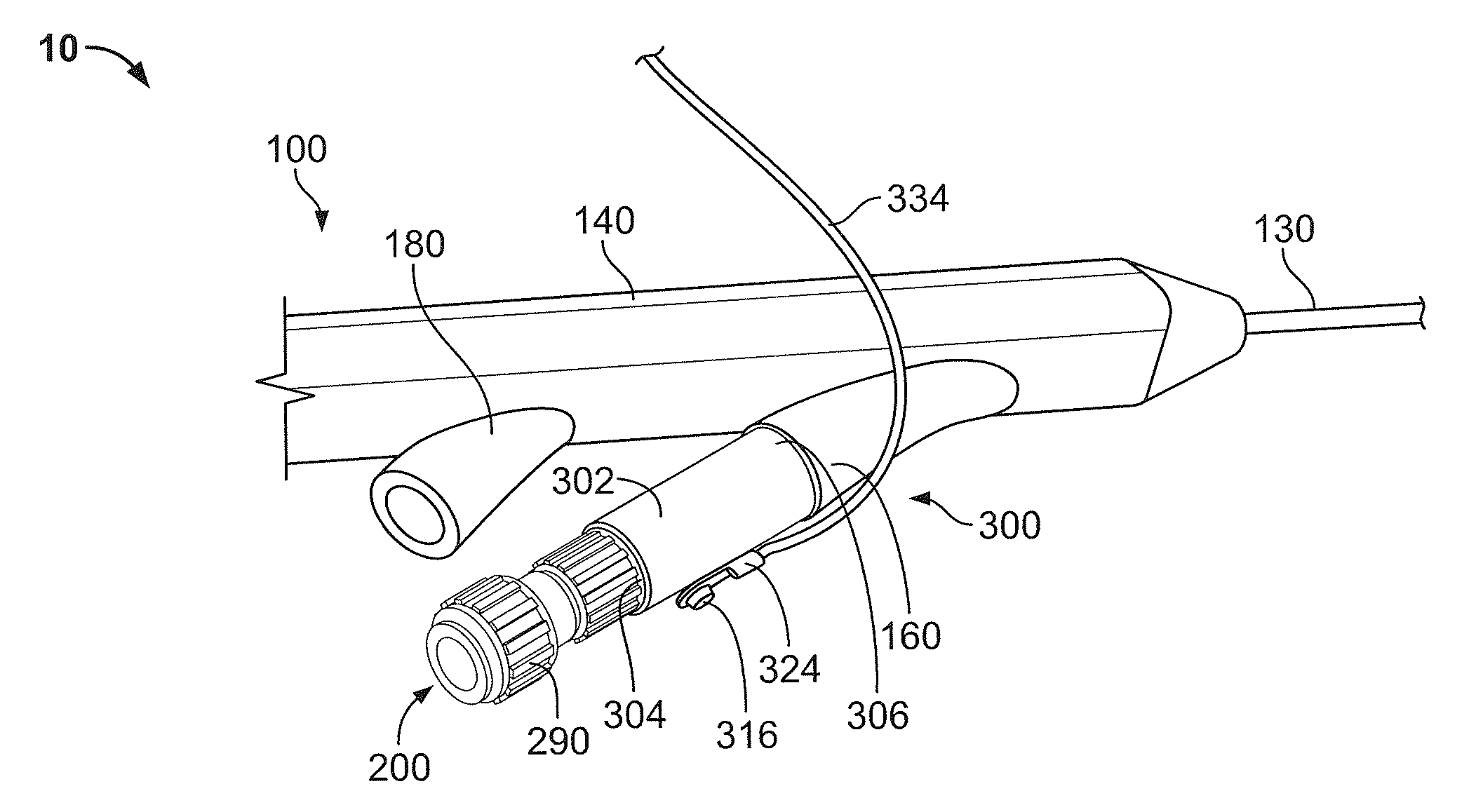 Bronchoscope-Compatible Catheter Provided with Electrosurgical Device