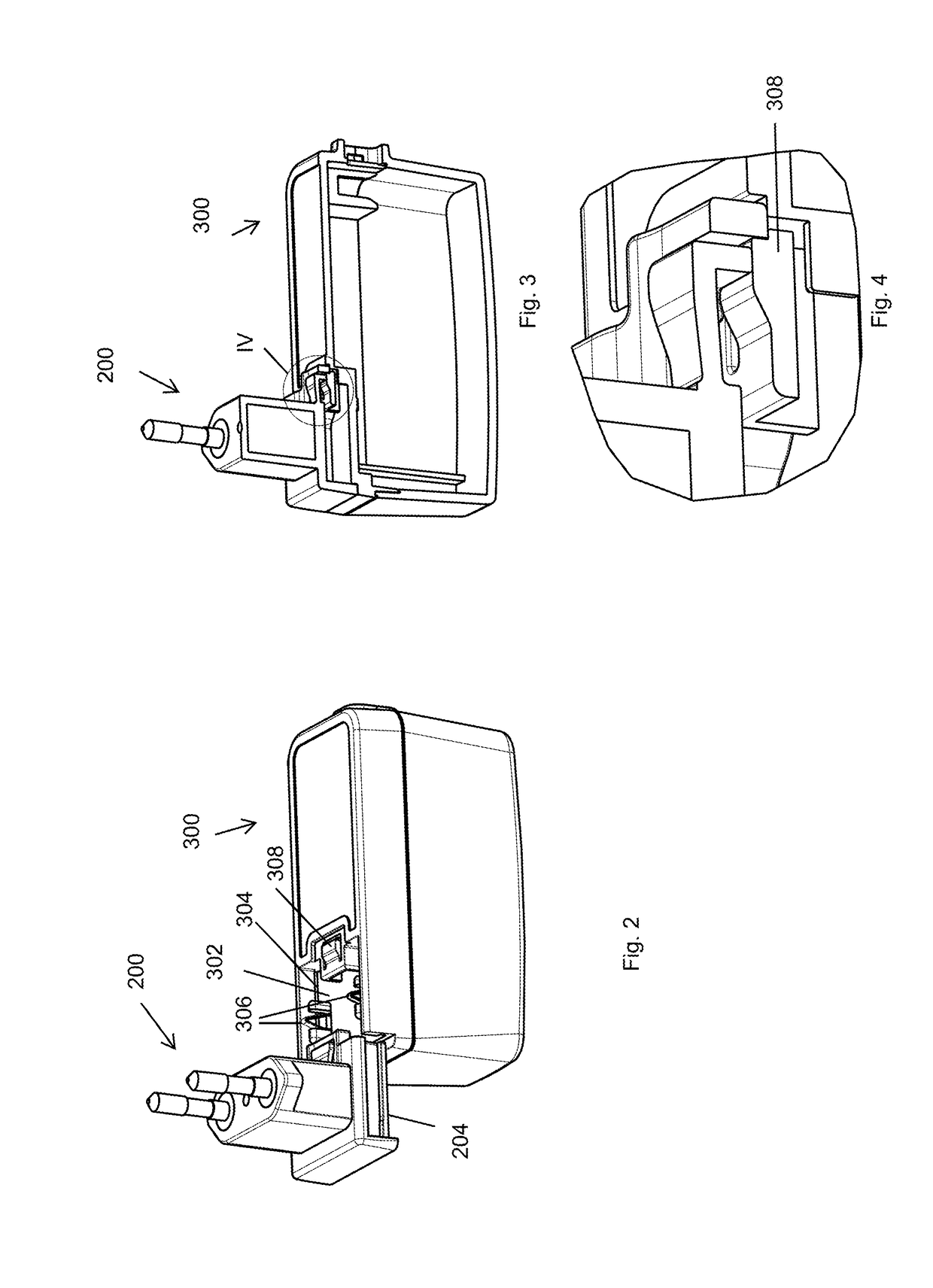 Intermediate adapter for attaching a connector unit to an appliance, and power supply kit