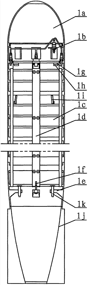 Missile and barrel separation device of high-submergence-depth underwater unpowered launching carrying system