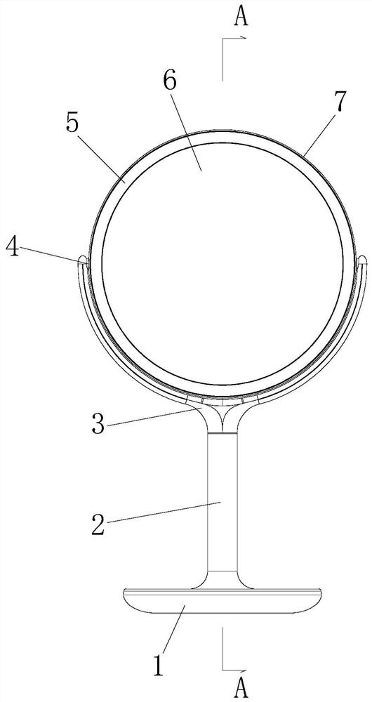 Mirror with double-damping structure and implementation method thereof