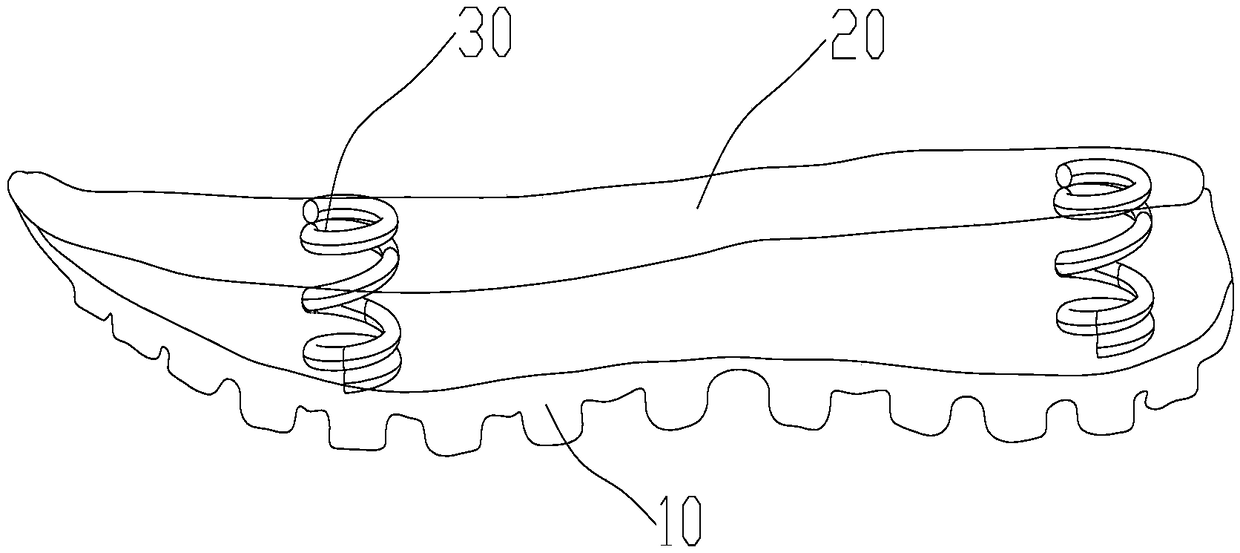 A kind of integrally formed shock-absorbing sole or sole accessory and its production mold and production method