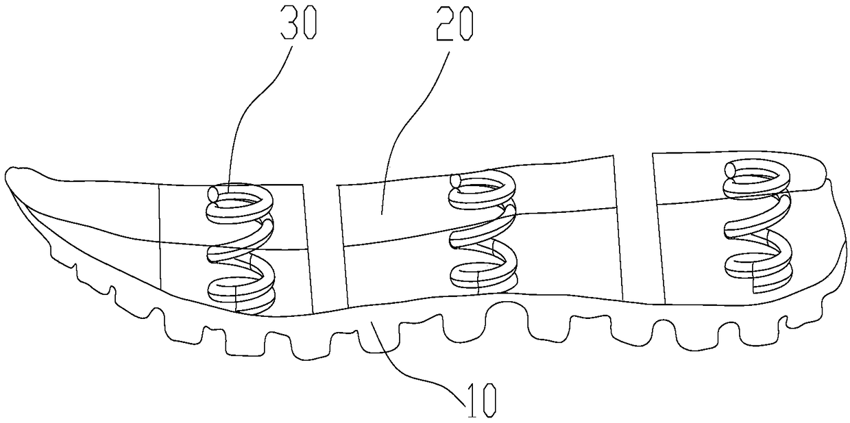 A kind of integrally formed shock-absorbing sole or sole accessory and its production mold and production method