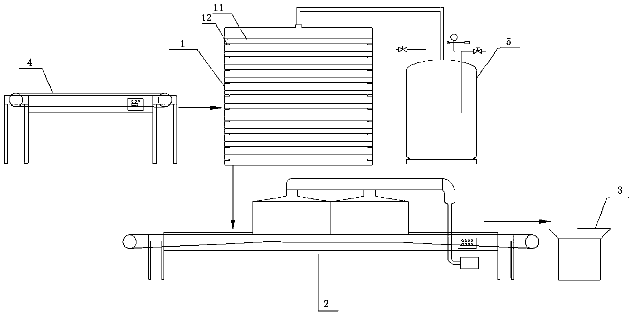 Flower shape low temperature fixing method and equipment by adopting liquid nitrogen