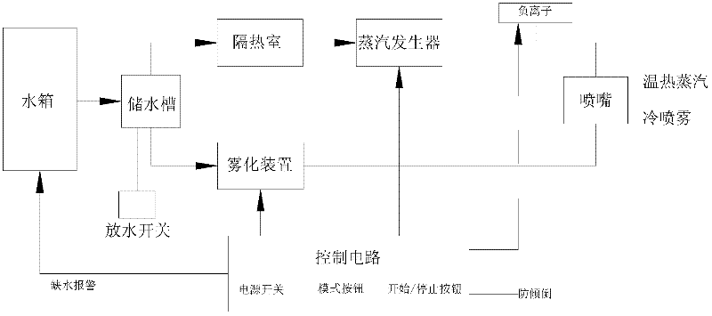 Ion cosmetic steamer and control mode thereof