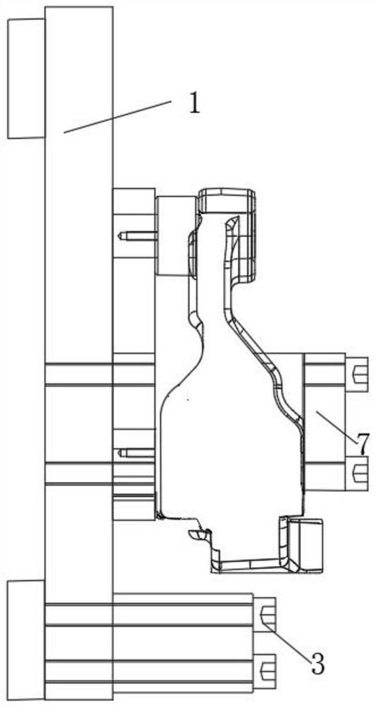 Three-point positioning detection device for height and hole site of automobile support