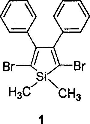 Halogen-sustituted silicon heterocycle pentadiene and production thereof