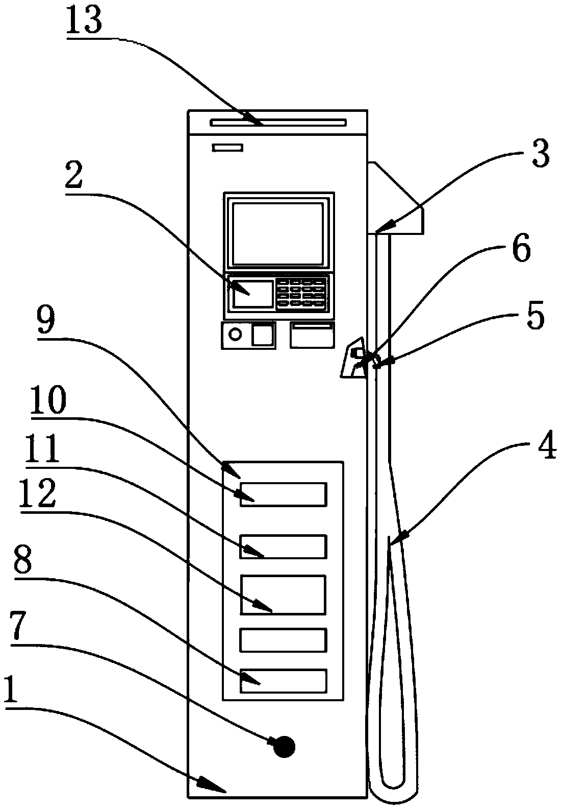 Safe charging device of a charging pile