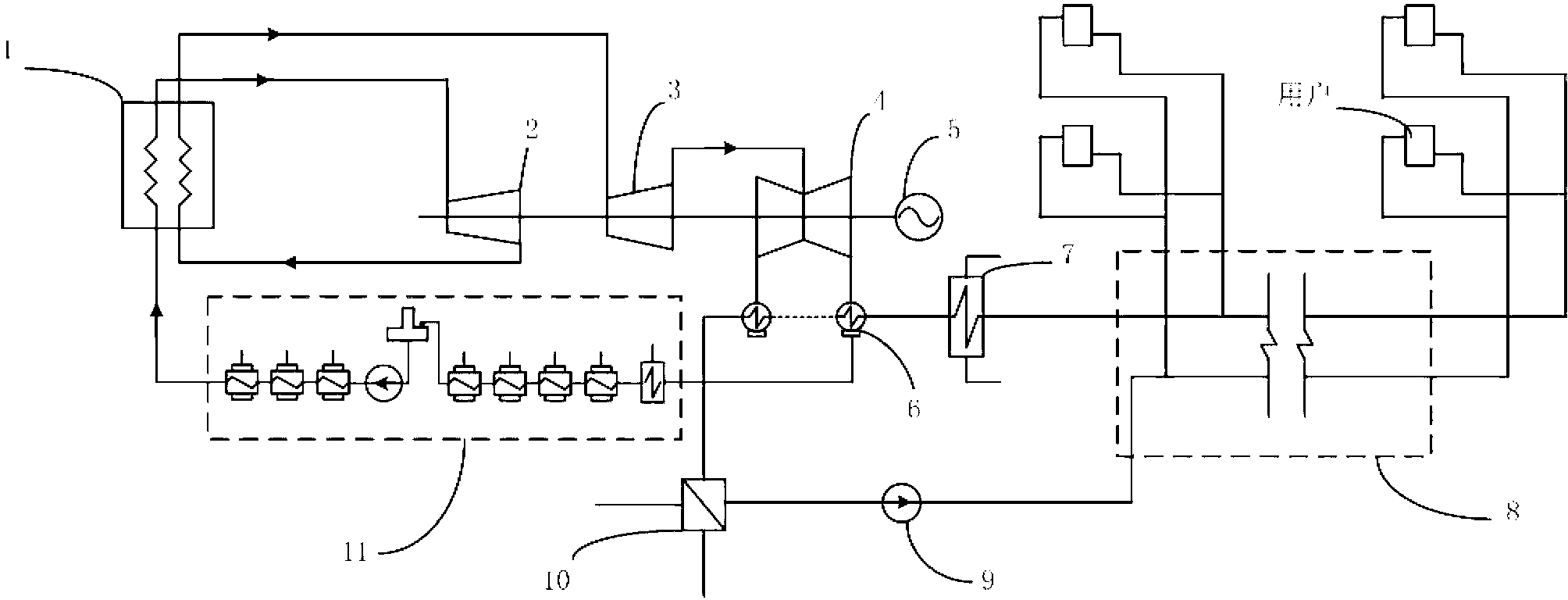 Combined heat and power generation system and heat supplying method