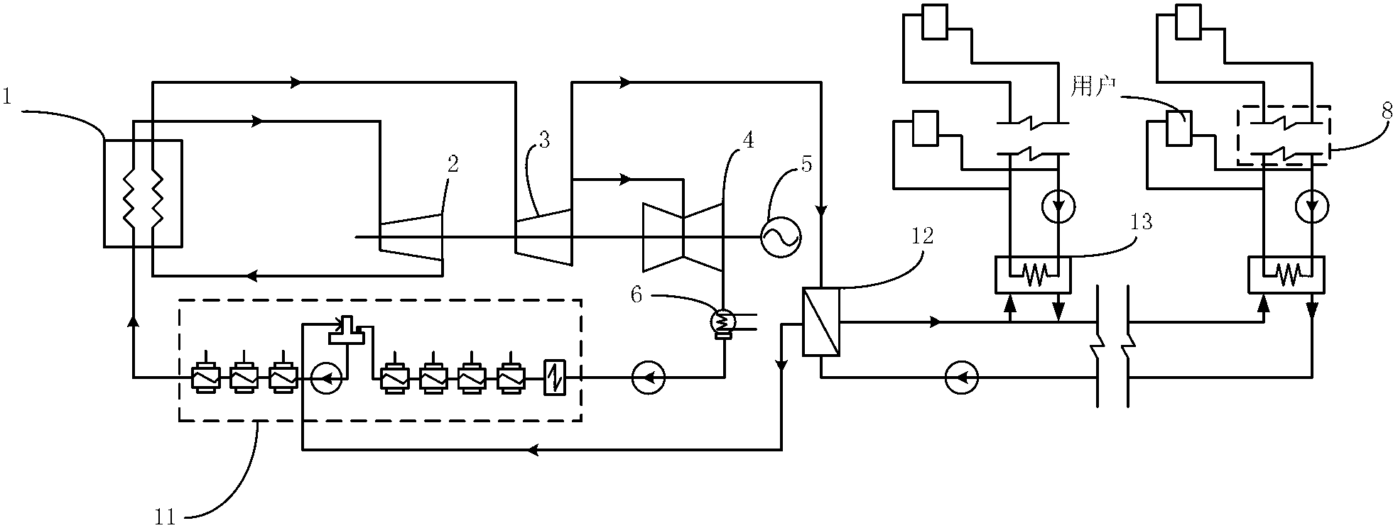 Combined heat and power generation system and heat supplying method