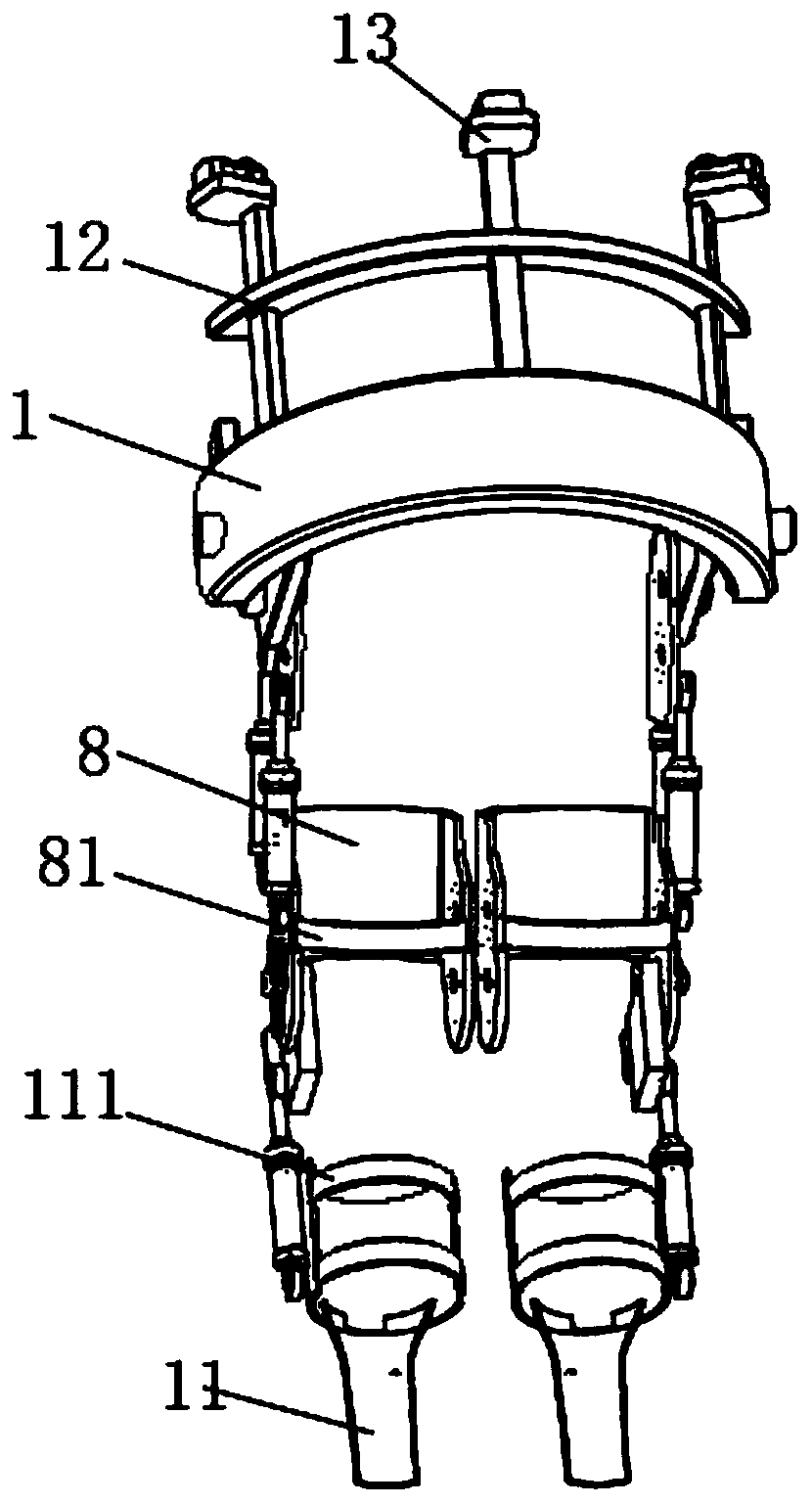 Exoskeleton auxiliary treatment rehabilitation device