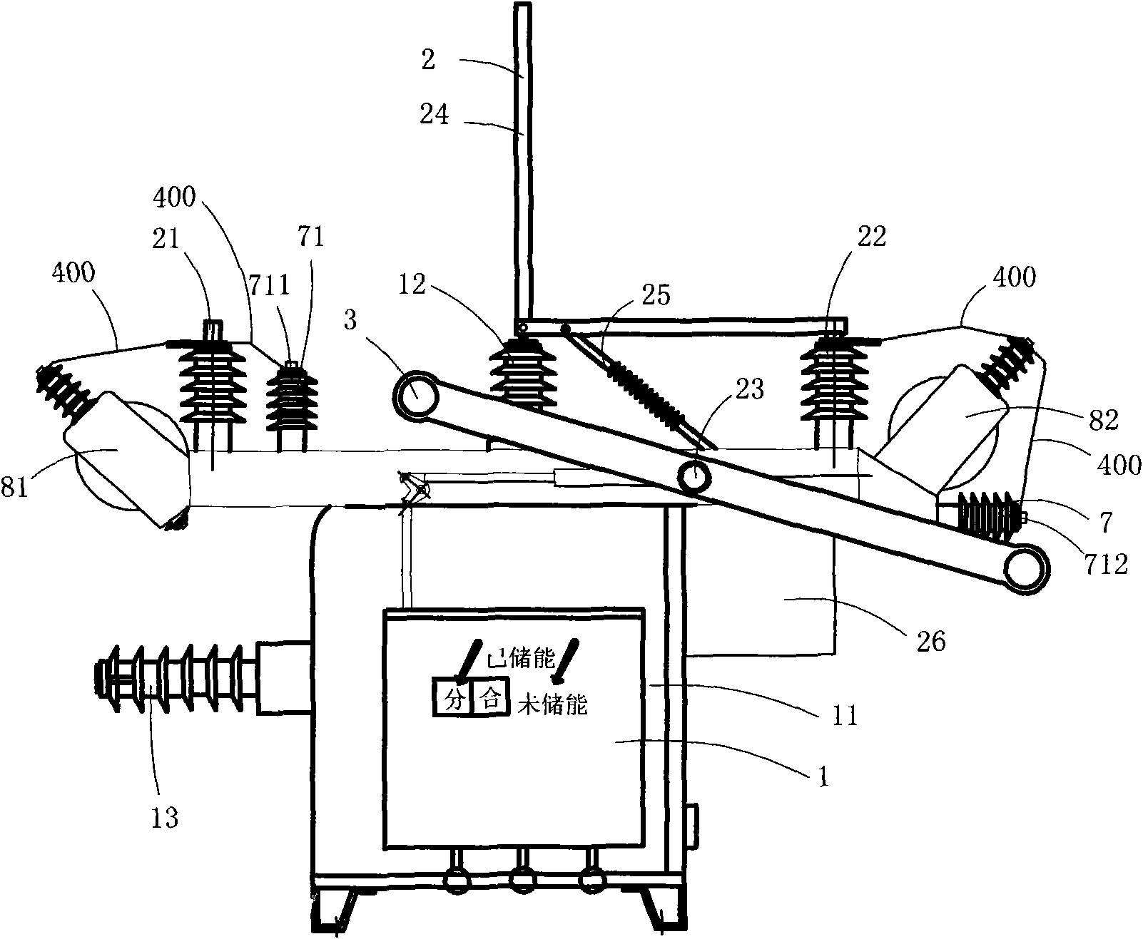 Manual and electrical integral operating mechanism of 10KV vacuum circuit breaker