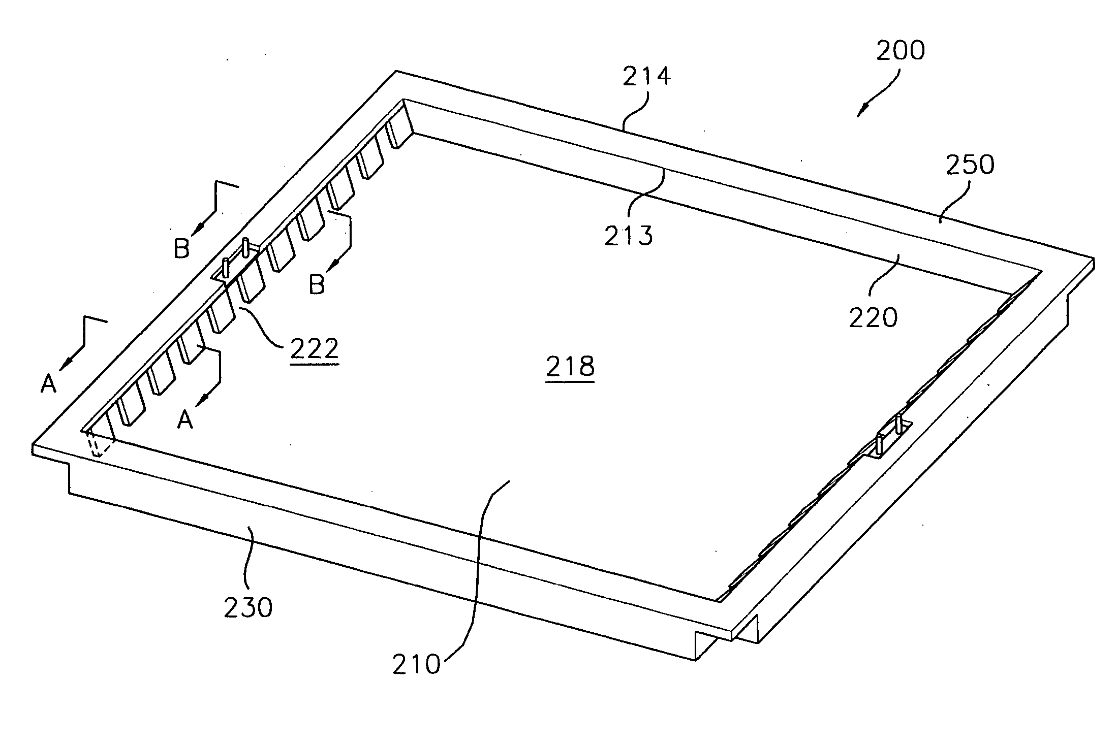 Cold cathode fluorescent lamp, container for receiving the same, and liquid crystal display device having the container