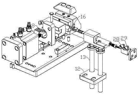 Full-pneumatic hanging table sweeping head machining clamping set