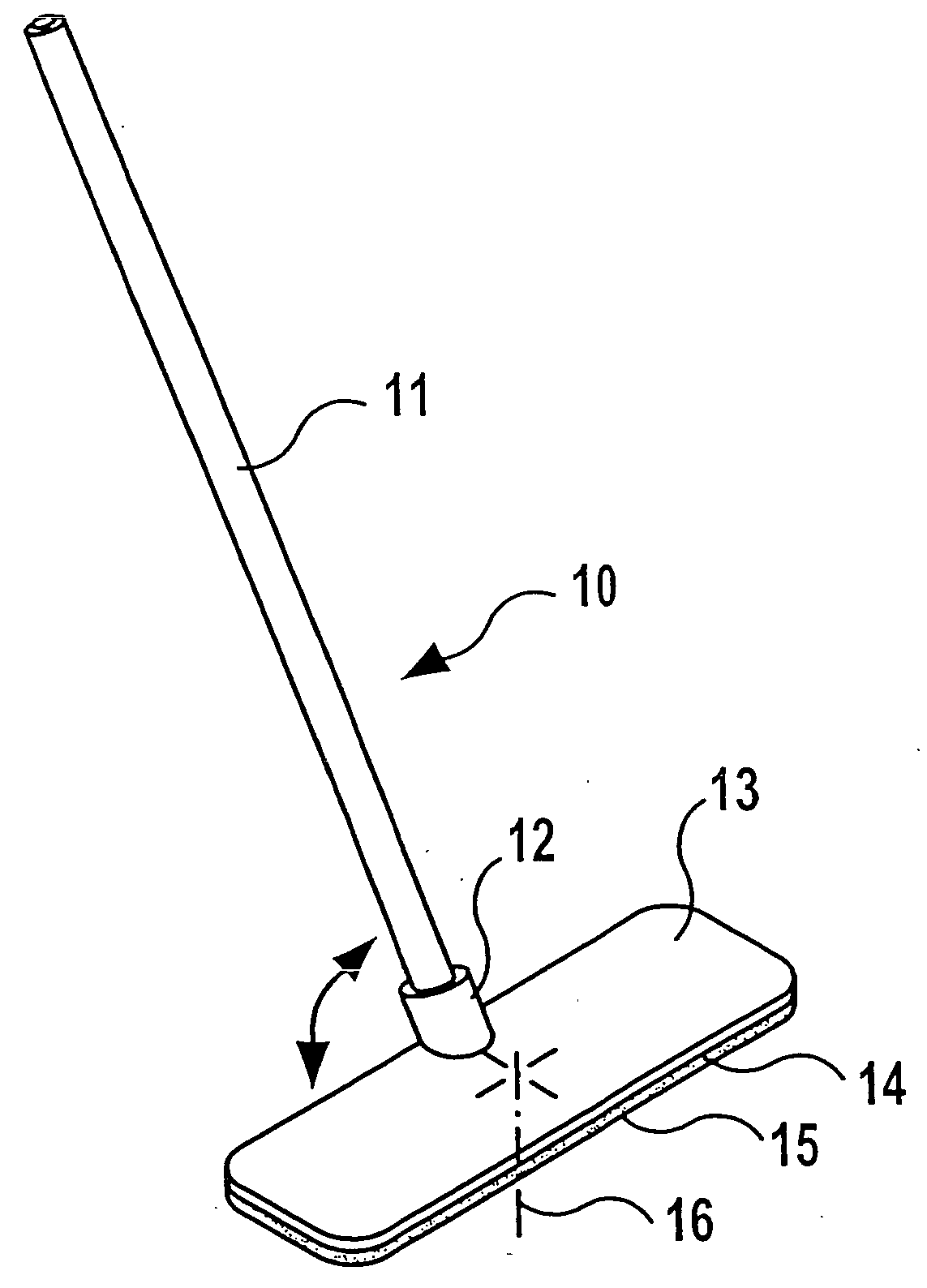 Device for expelling liquid from a wiping element