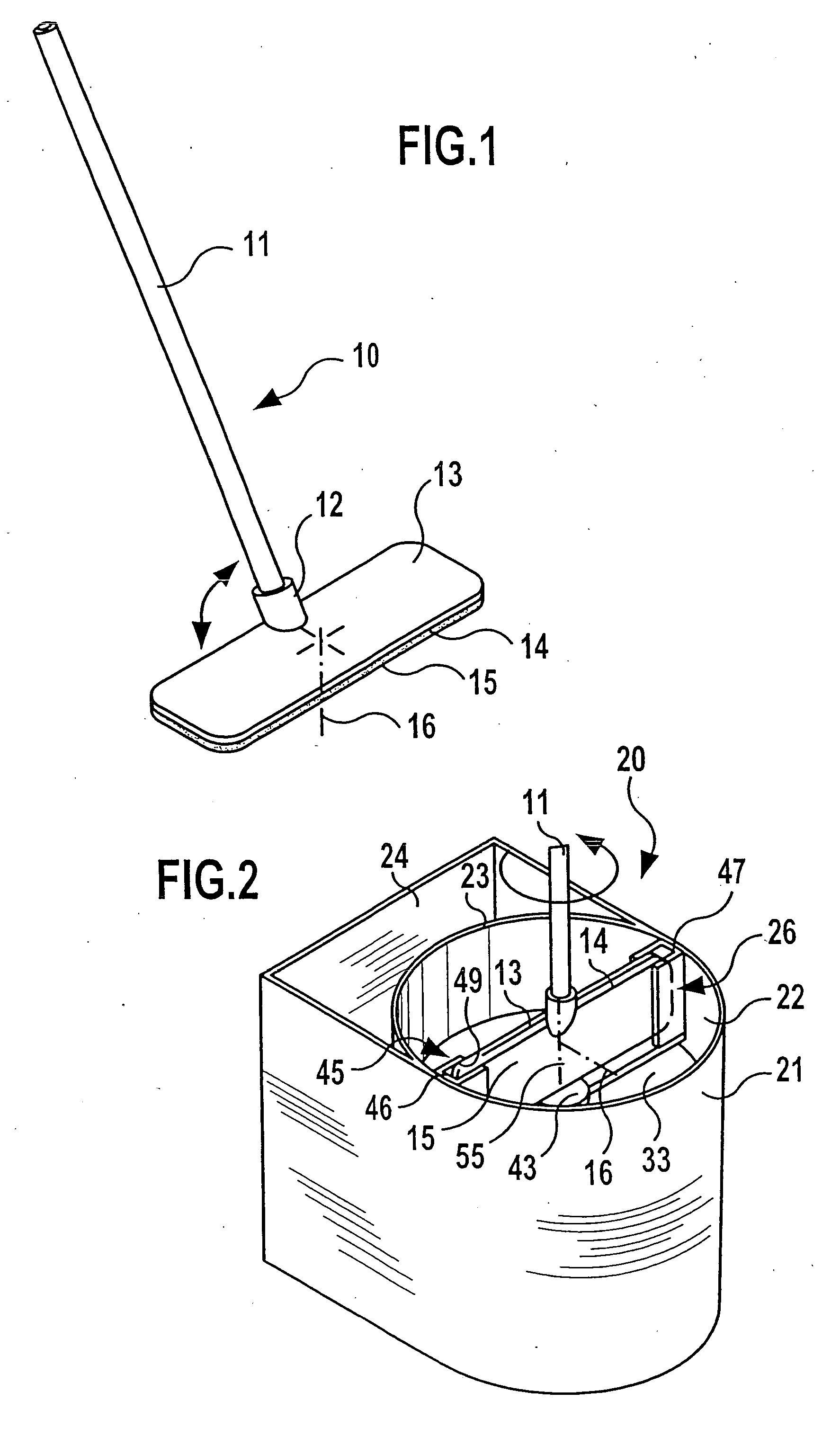 Device for expelling liquid from a wiping element